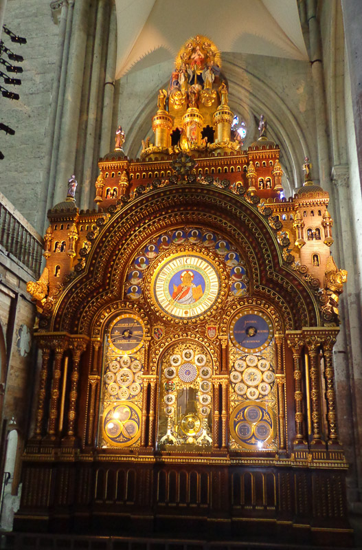 Famous astronomic clock inside the cathedral