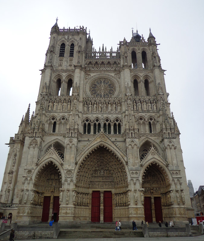 The front or "real" entrance to Notre Dame of Amiens